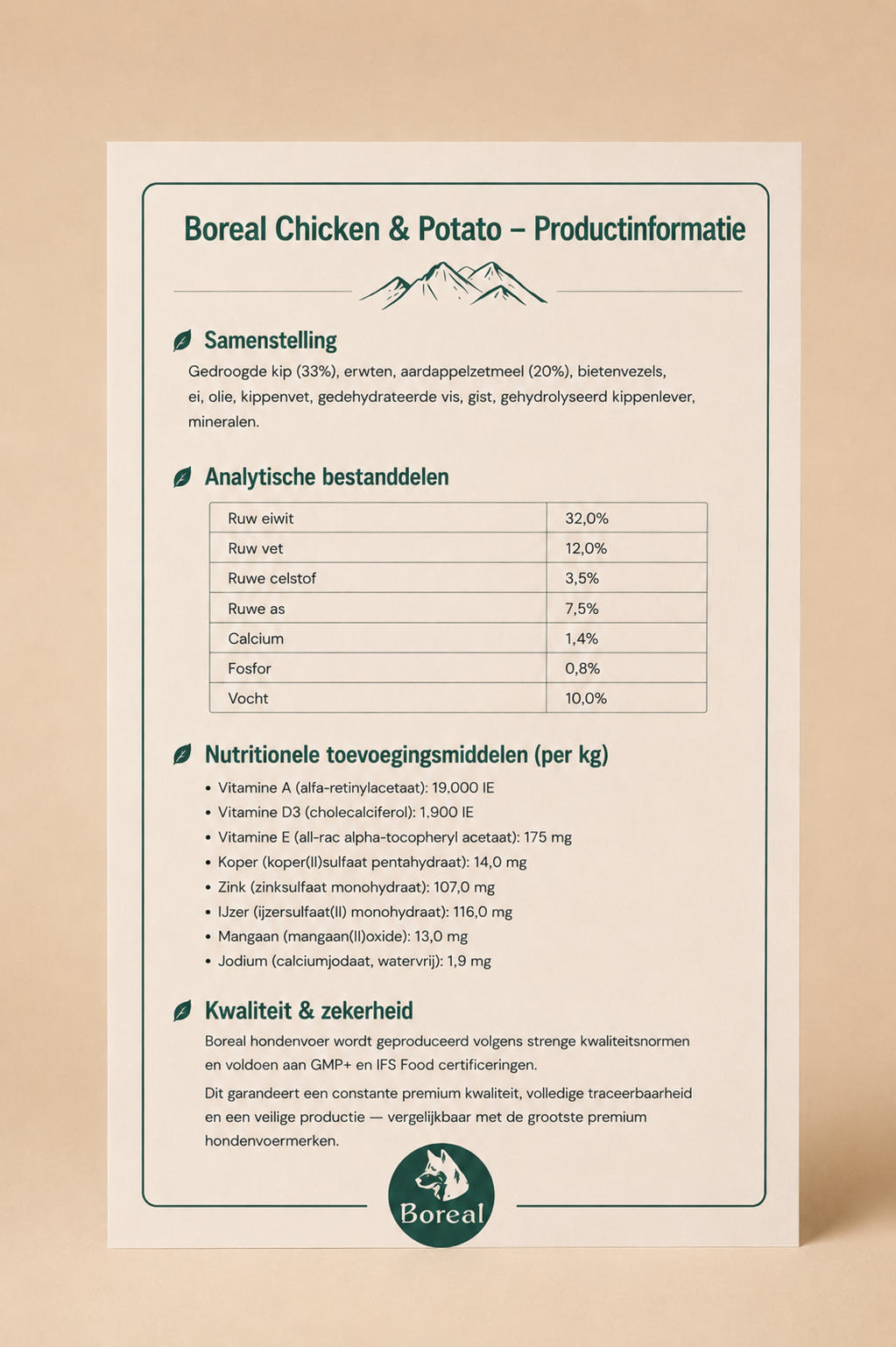 Chicken & Potato
100% Graanvrij